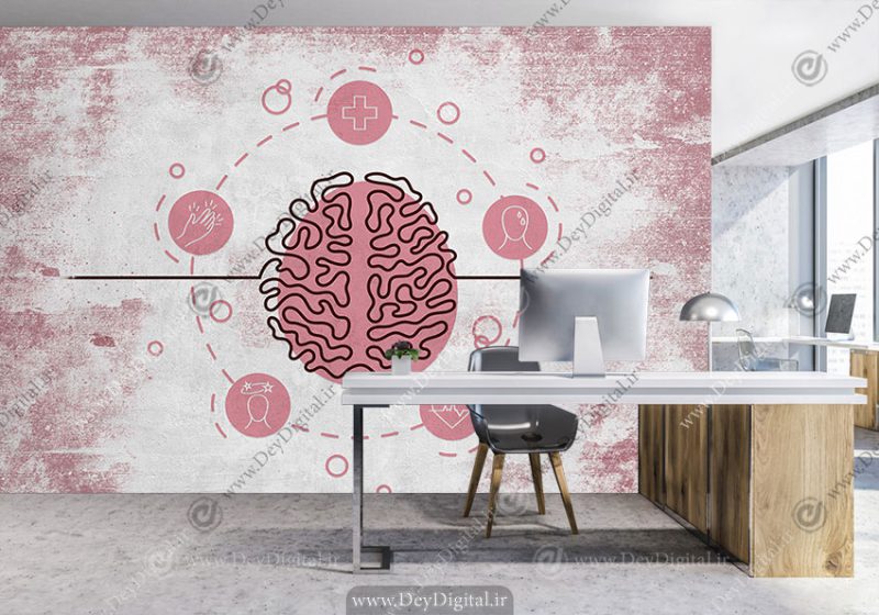 پوستر دیواری سه بعدی طرح مغز و اعصاب