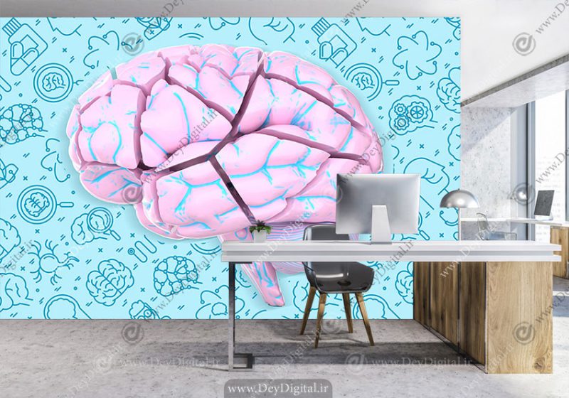 پوستر دیواری سه بعدی پزشکی طرح مغز