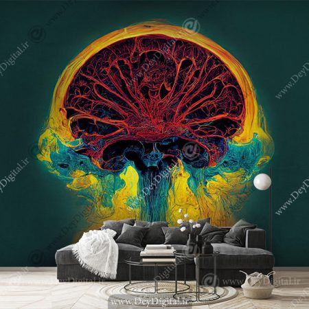 پوستر سه بعدی پزشکی طرح مغز برای مطب دکتر نورولوژی