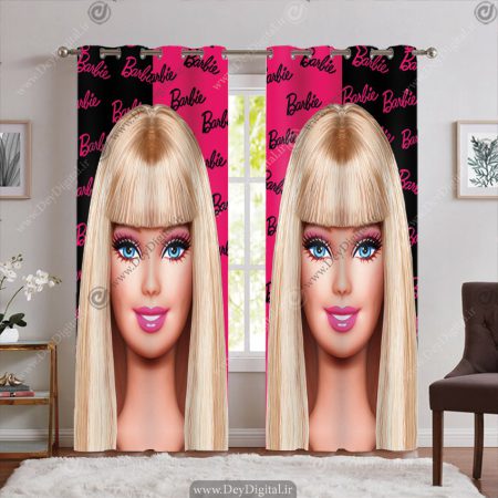 پرده چاپی سه بعدی طرح باربی