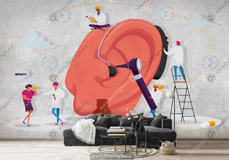 پوستر دیواری سه بعدی پزشکی برای مطب شنوایی