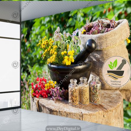 پوستر دیواری طرح گیاهان دارویی برای طب سنتی
