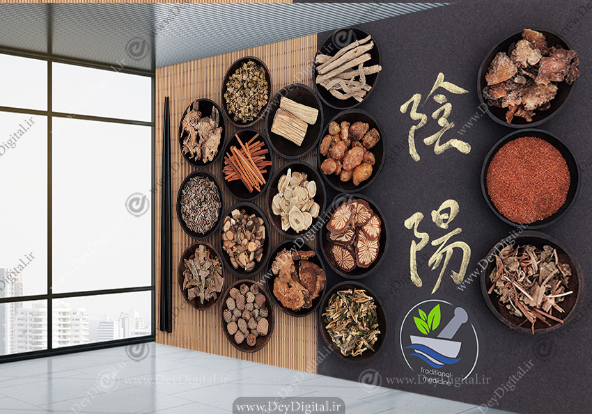 پوستر کاغذ دیواری سه بعدی طرح دارو گیاهی
