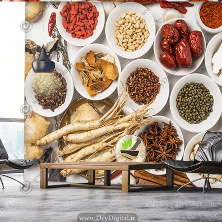 پوستر دیواری برای فروشگاه داروهای گیاهی و طب سنتی