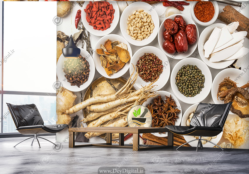 پوستر دیواری برای فروشگاه داروهای گیاهی و طب سنتی