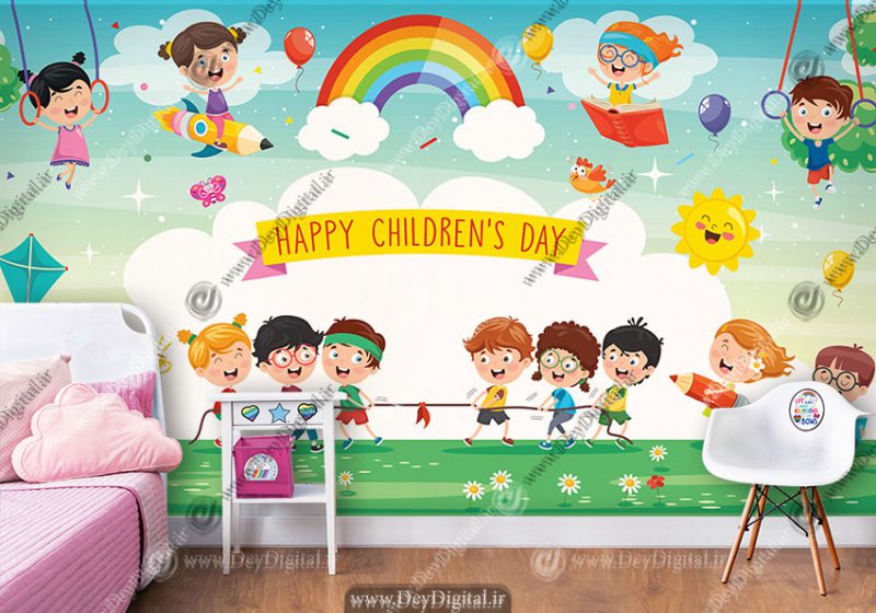 پوستر دیواری طرح کودکانه برای بیمارستان اطفال و کودکان