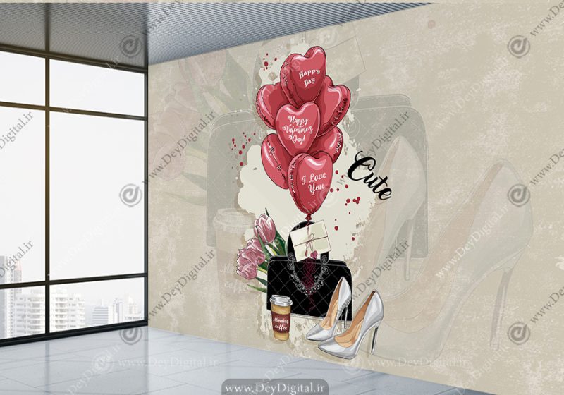 پوستر دیواری سه بعدی برای مغازه کیف و کفش