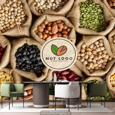 پوستر دیواری سه بعدی برای آجیل فروشی