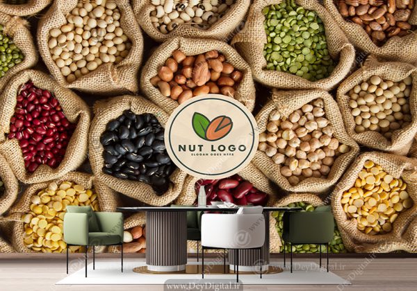 پوستر دیواری سه بعدی برای آجیل فروشی
