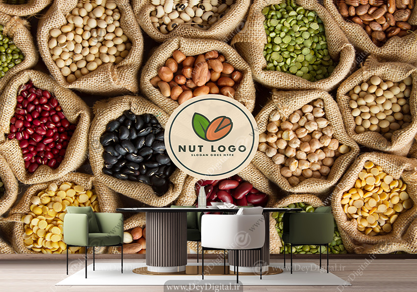 پوستر دیواری سه بعدی برای آجیل فروشی