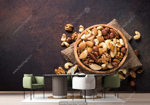 پوستر دیواری سه بعدی طرح آجیل