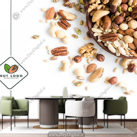 پوستر کاغذ دیواری طرح مغزیجات و خشکبار