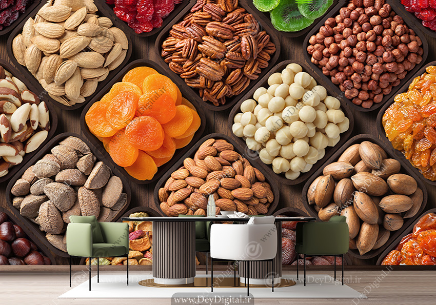 پوستر دیواری برای مغازه خشکبار فروشی