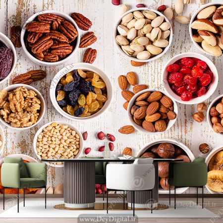 پوستر دیواری سه بعدی برای آجیل فروشی