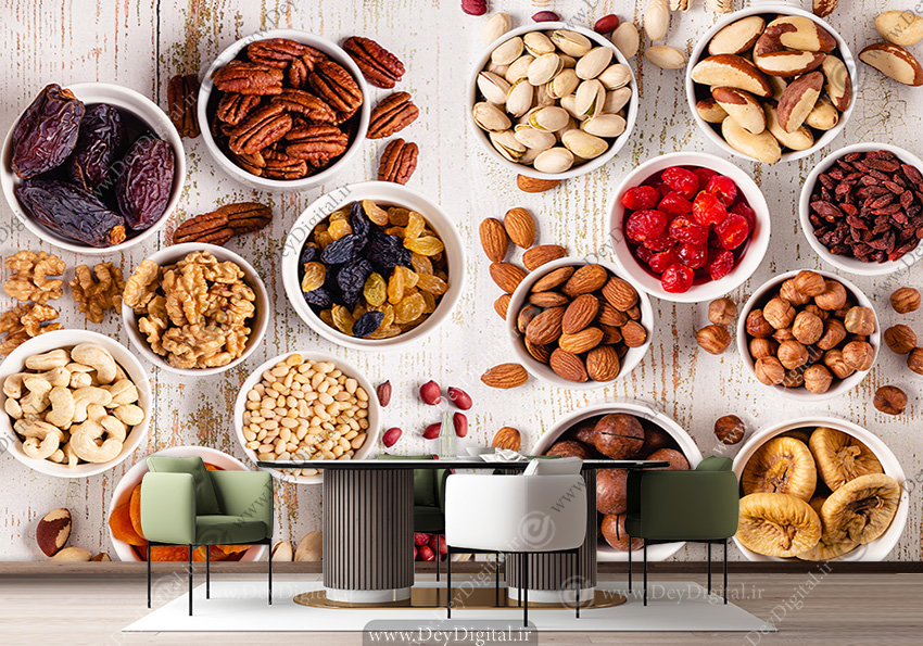 پوستر دیواری سه بعدی برای آجیل فروشی