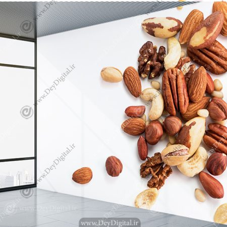 پوستر سه بعدی طرح مغز گردو و بادام