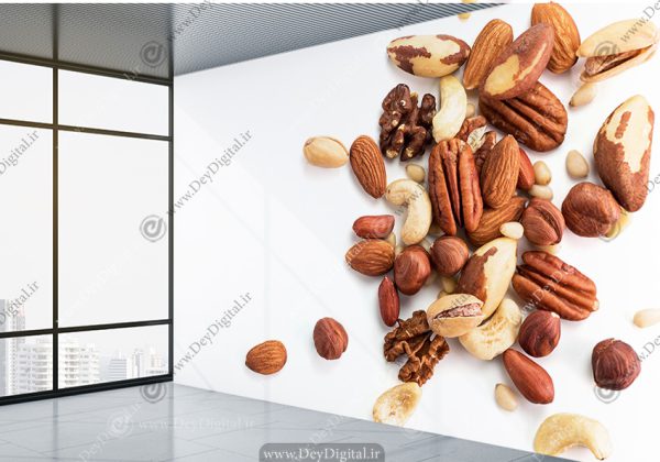 پوستر سه بعدی طرح مغز گردو و بادام