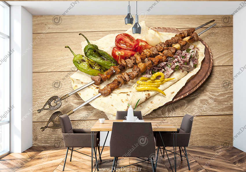 پوستر دیواری کباب کوبیده برای رستوران سنتی