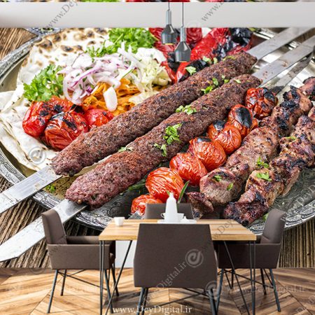 پوستر دیواری برای سفره خانه طرح کباب کوبیده