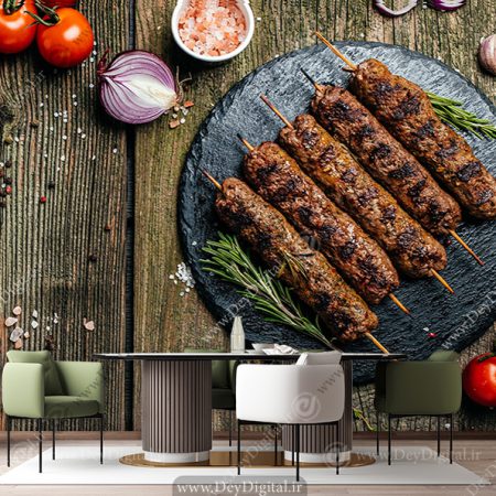 پوستر دیواری سه بعدیطرح کباب کوبیده