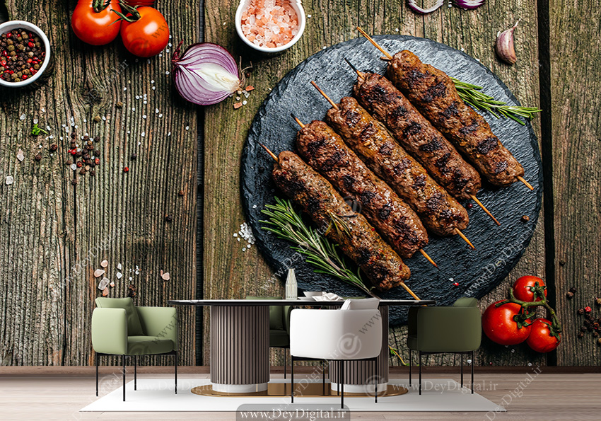 پوستر دیواری سه بعدیطرح کباب کوبیده