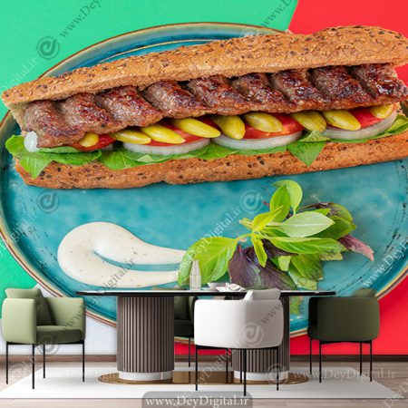 پوستر برای نان داغ کباب داغ