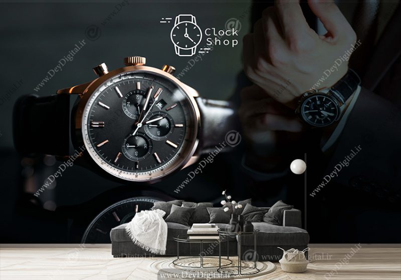 پوستر دیواری طرح ساعت مچی برای ساعت فروشی