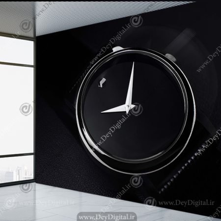 پوستر ساعت فروشی با زمینه مشکی