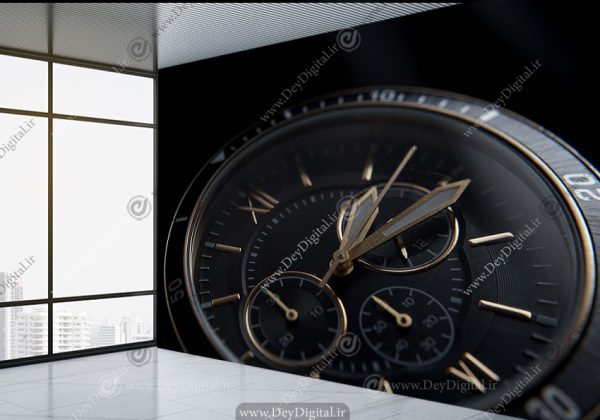 پوستر دیواری سه بعدی طرح ساعت