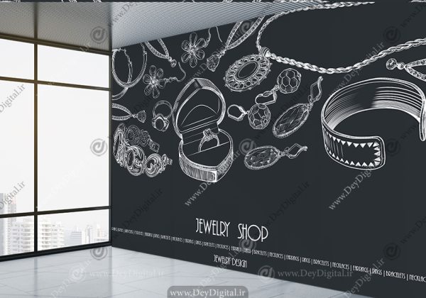 پوستر دیواری سه بعدی طرح جواهرات