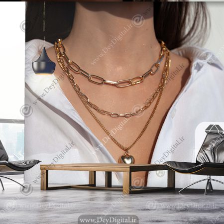 پوستر سه بعدی طرح گردنبند برای طلا فروشی