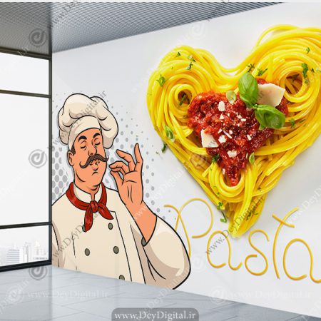 پوستر دیواری طرح ماکارونی برای سوپر مارکت
