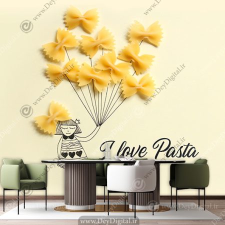 پوستر دیواری طرح ماکارونی پروانه ای برای فروشگاه