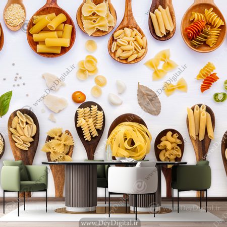 پوستر سه بعدی برای فروشگاه طرح ماکارونی و پاستا