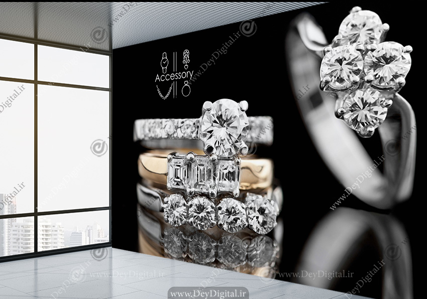 پوستر دیواری طرح بدلیجات برای اکسسوری فروشی