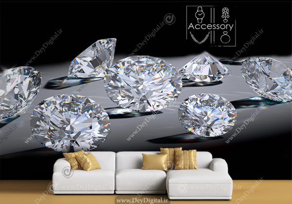 کاغذ دیواری سه بعدی جواهرات قیمتی برای طلا فروشی