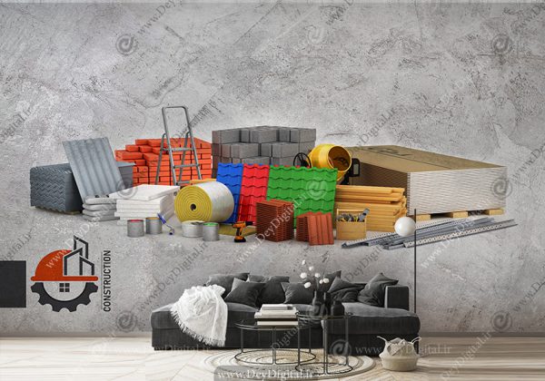 پوستر دیواری طرح ابزار آلات ساختمانی