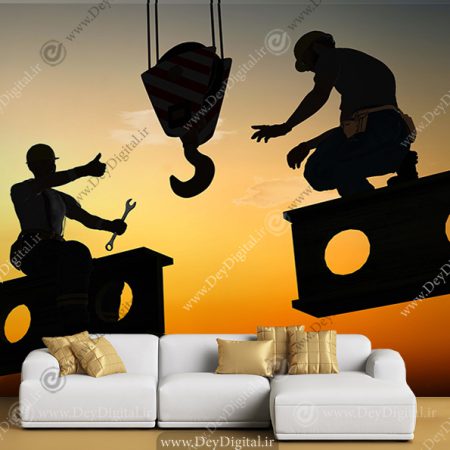 کاغذ دیواری سه بعدی طرح مصالح ساختمانی