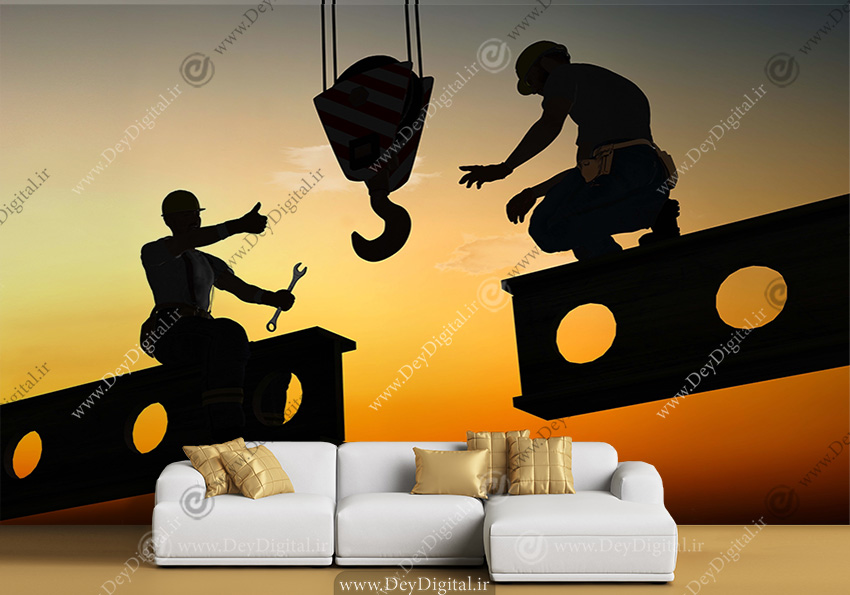 کاغذ دیواری سه بعدی طرح مصالح ساختمانی