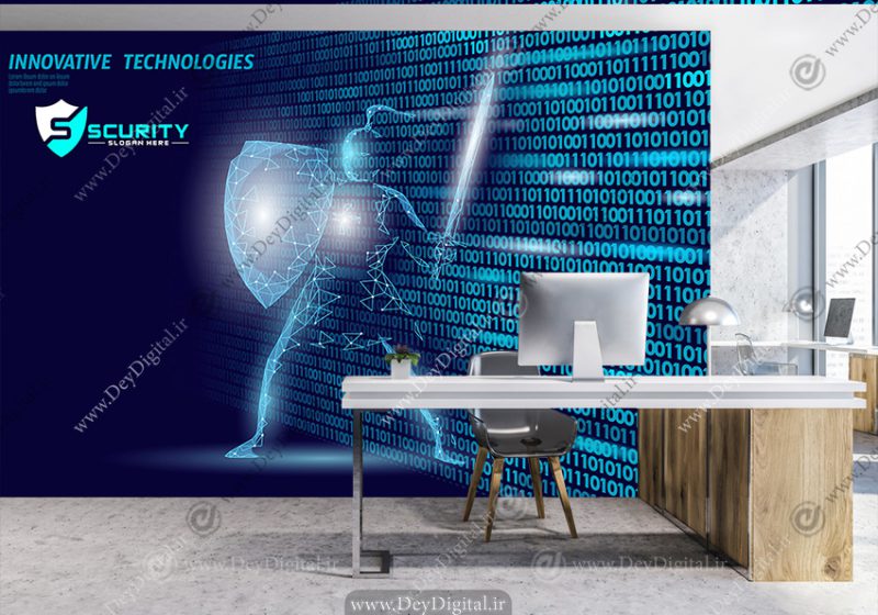 پوستر دیواری سه بعدی طرح شبکه و امنیت