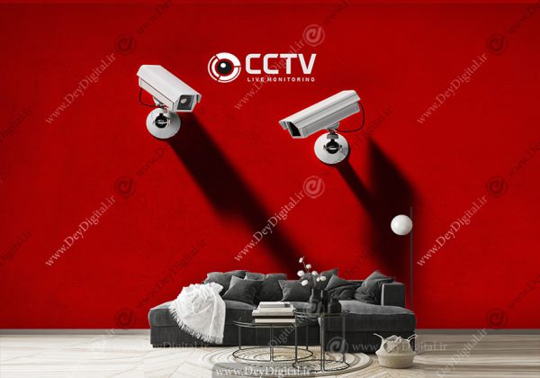 پوستر دیواری سه بعدی طرح دوربین مداربسته