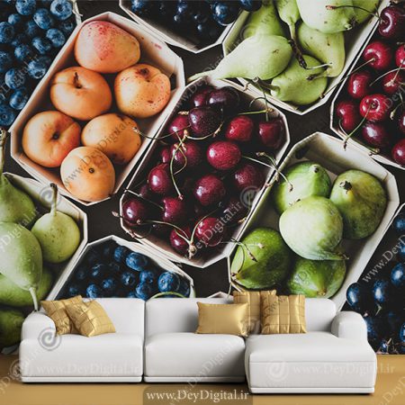 پوستر دیواری سه بعدی با طرح میوه