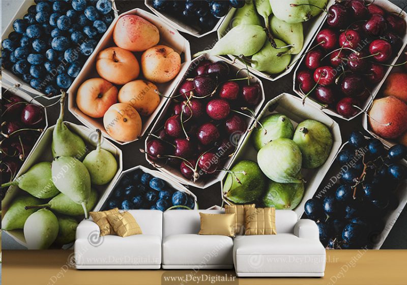 پوستر دیواری سه بعدی با طرح میوه