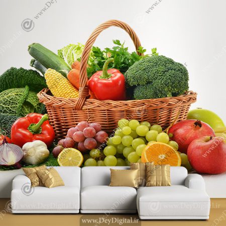 پوستر دیواری سه بعدی طرح میوه برای میوه فروشی
