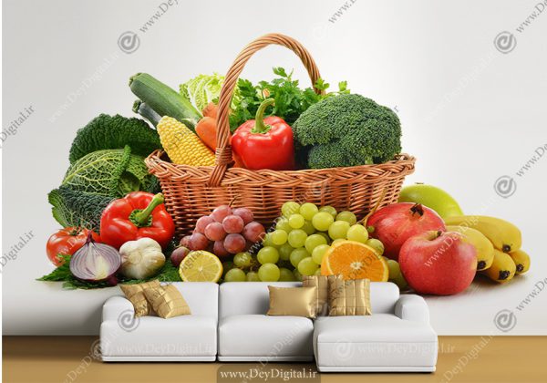 پوستر دیواری سه بعدی طرح میوه برای میوه فروشی
