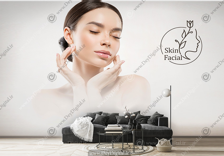 پوستر دیواری سه بعدی طرح چهره برای پاکسازی صورت