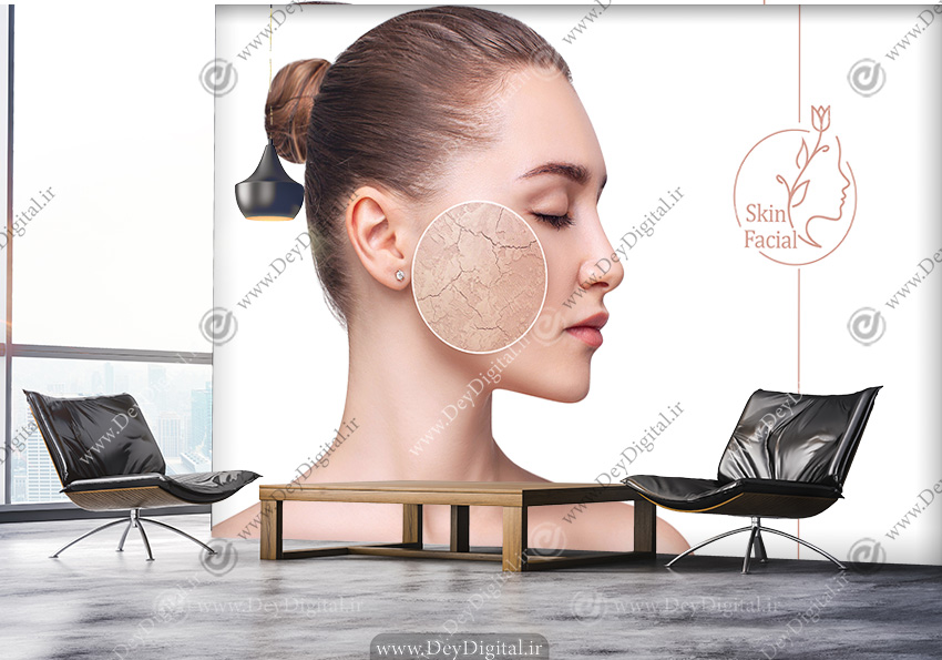 پوستر دیواری سه بعدی برای مرکز پاکسازی پوست