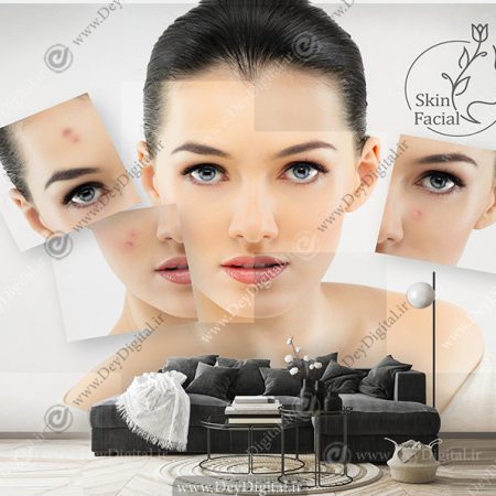 پوستر دیواری سه بعدی طرح فیشیال صورت