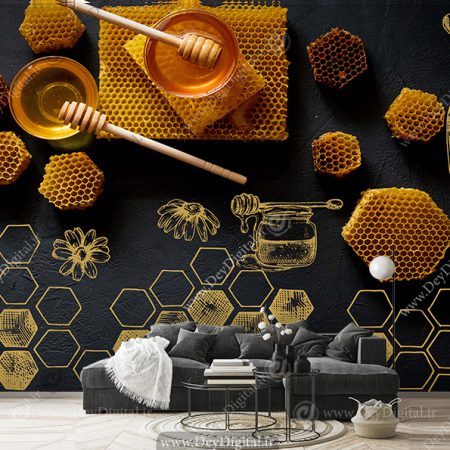 پوستر دیواری برای عسل فروشی طرح عسل