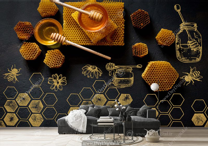 پوستر دیواری برای عسل فروشی طرح عسل